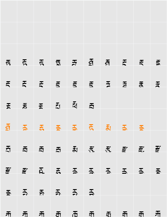 Dedris-f Character Map