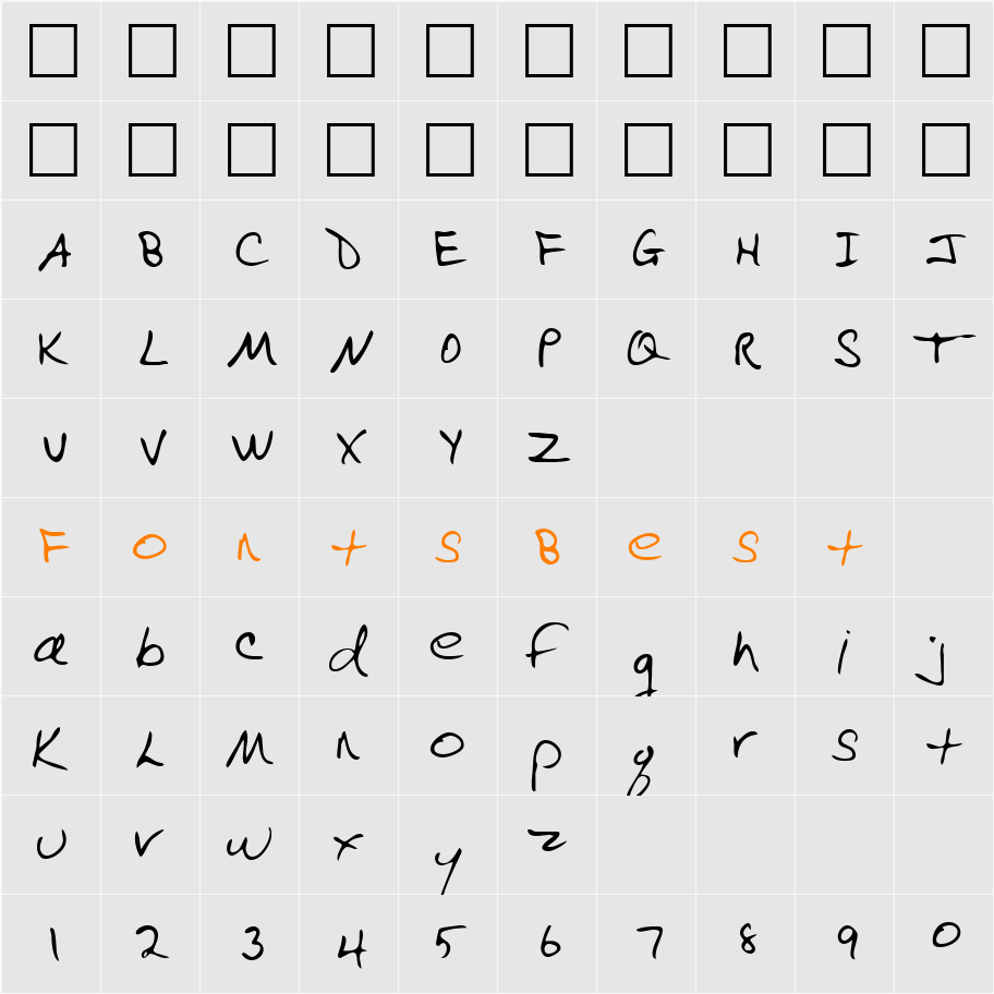 LEHN090 Character Map