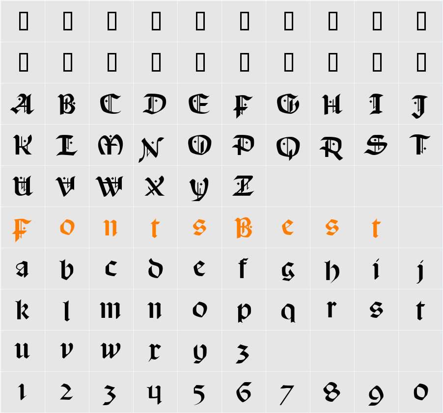 Schampel Character Map