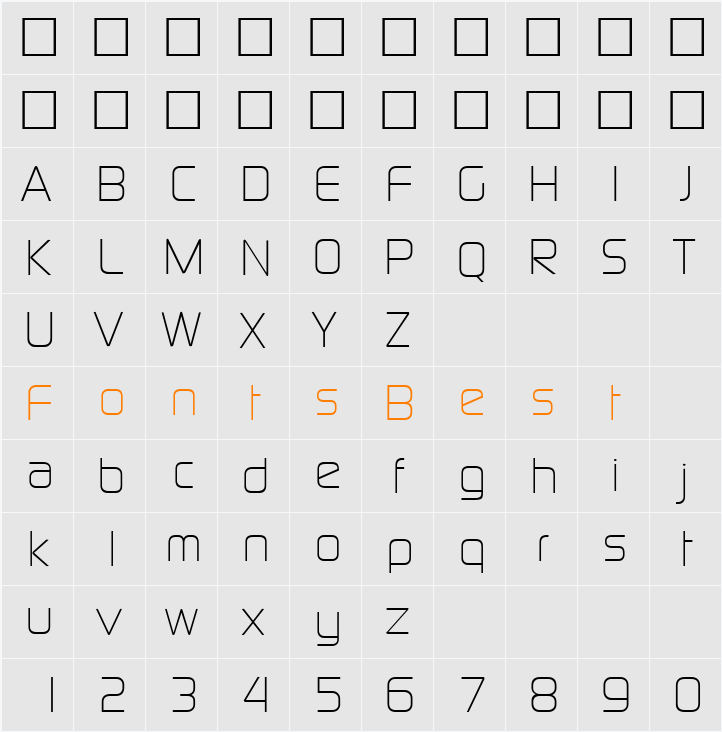 DicotLight Character Map