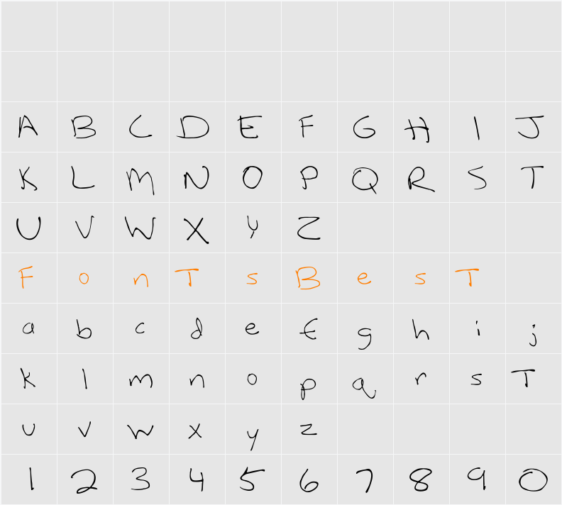 LeftyCasual Character Map