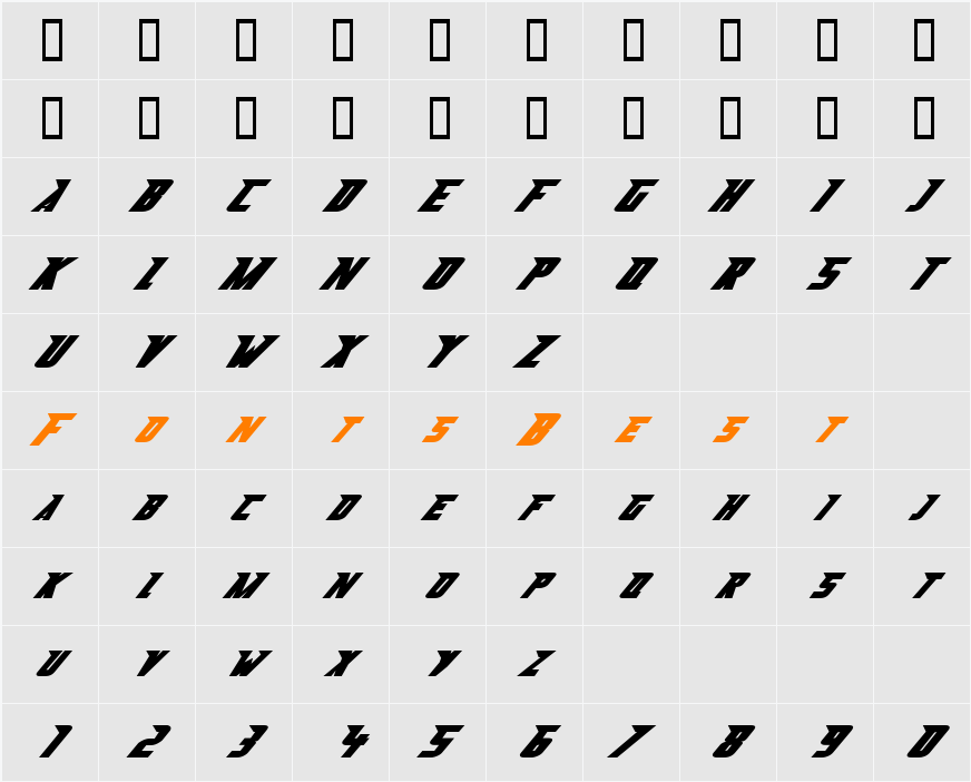 381-CAI978 Character Map