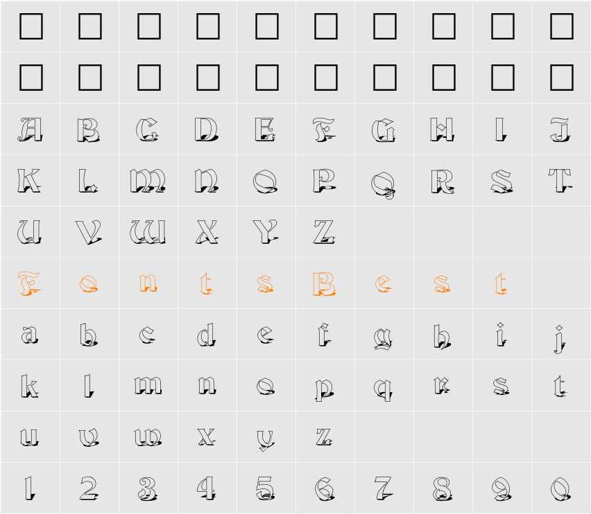 FZ JAZZY 19 SHADOW Character Map