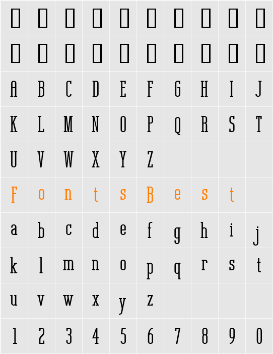 Unknown Caller BTN XBd Character Map