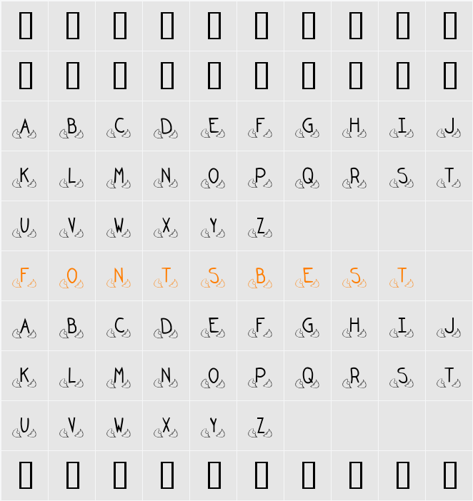 KR All Cracked Up Character Map