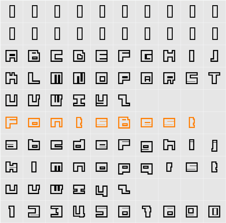 Limbex Character Map