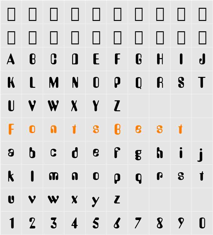 459-CAI978 Character Map