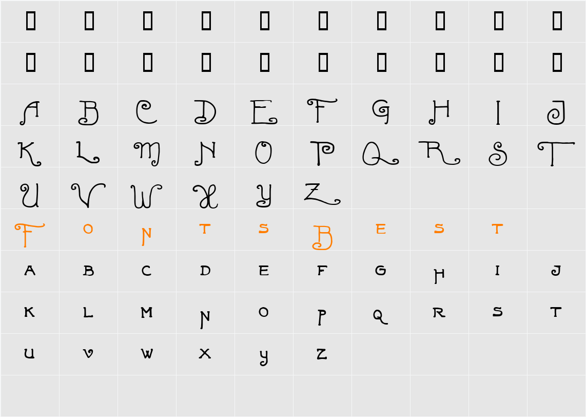 JI-Sliest Character Map