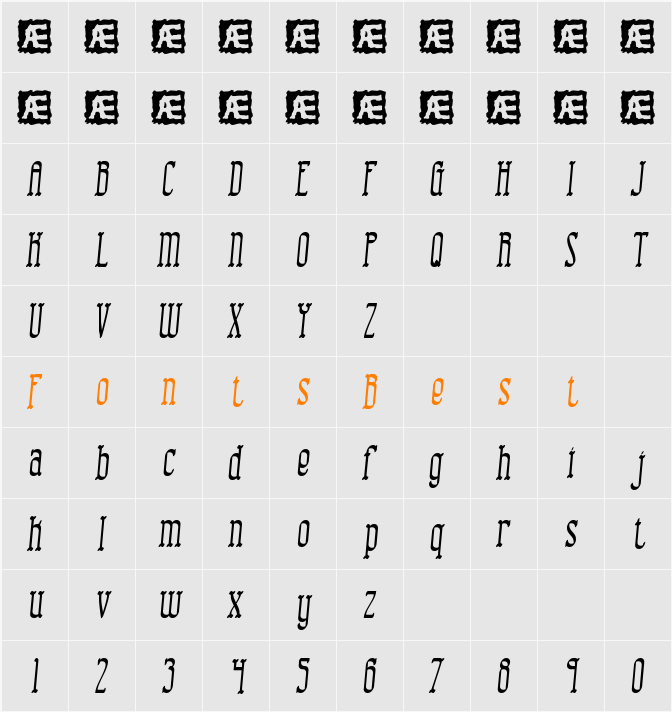 Combustion II BRK Character Map