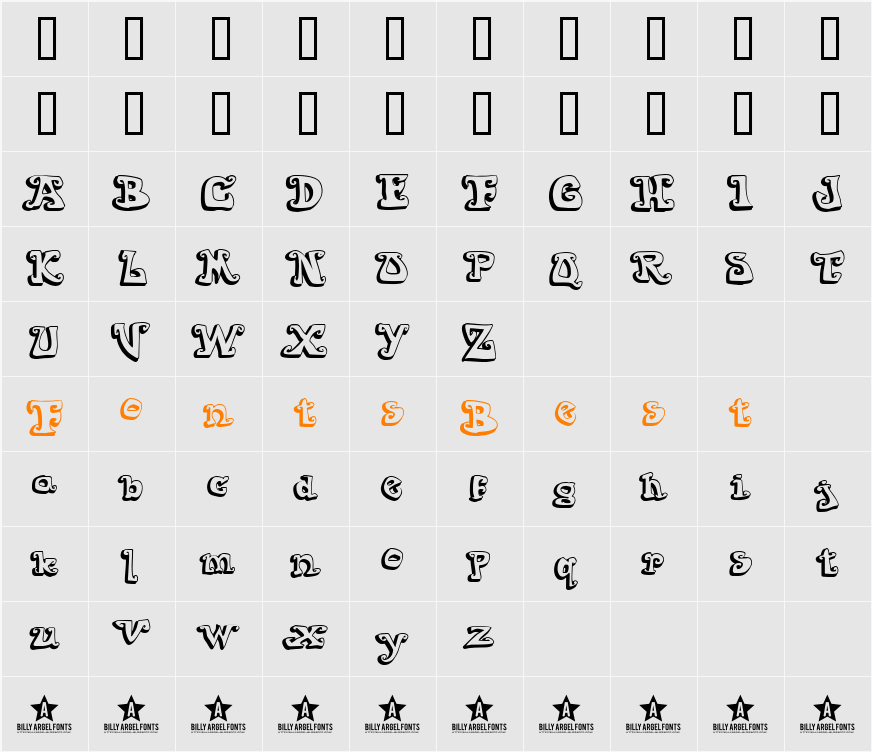 GOIABADA Character Map