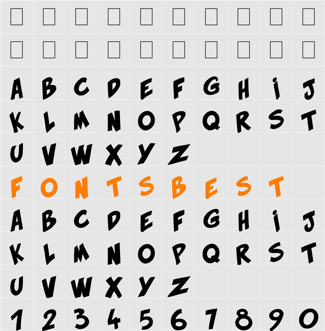 HirnBold Character Map