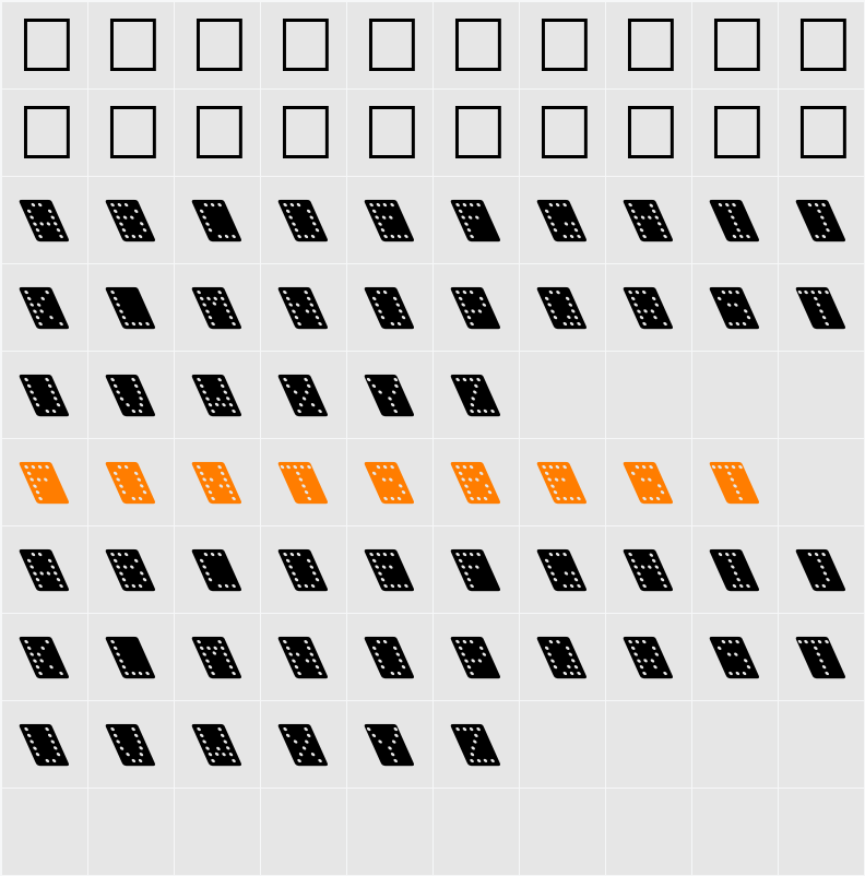 FZ BORDERS 3 LEFTY Character Map
