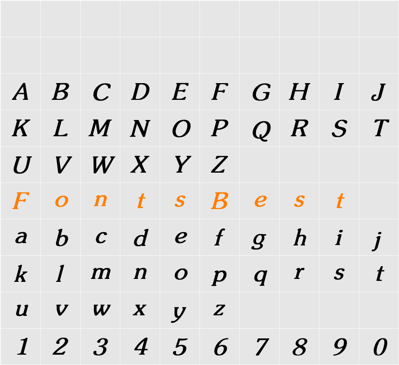 Zipf Light Character Map