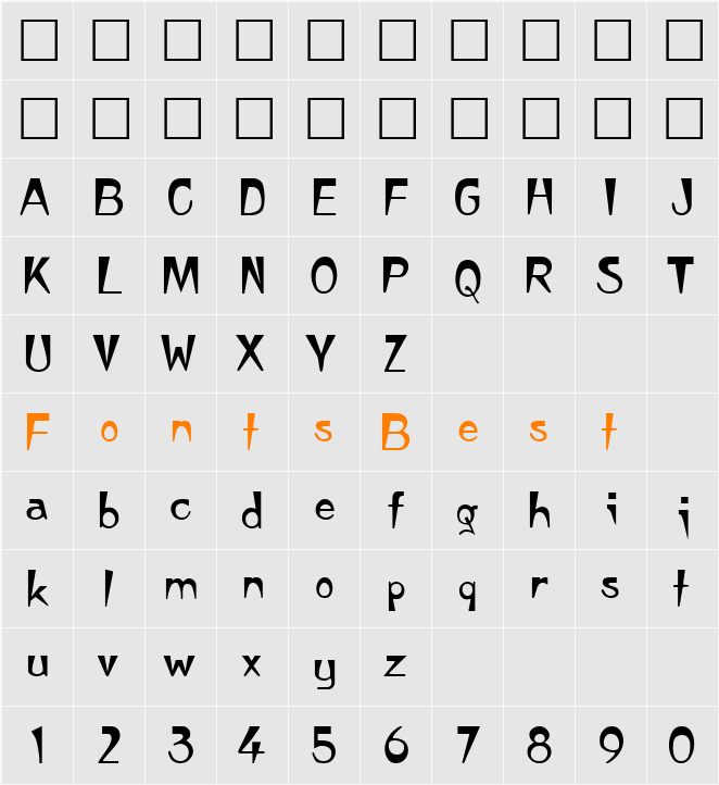 942-CAI978 Character Map
