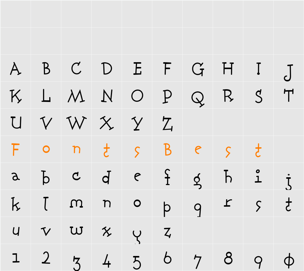 Fonitek Character Map