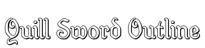 Quill Sword Outline Font Image