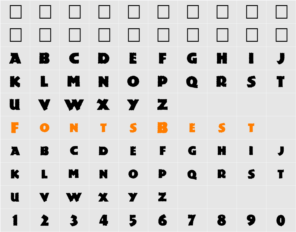 FZ JAZZY 24 Character Map