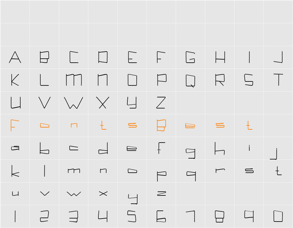 Kuppel Character Map