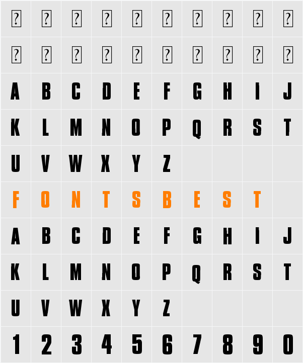 Godzilla MovieFont Character Map