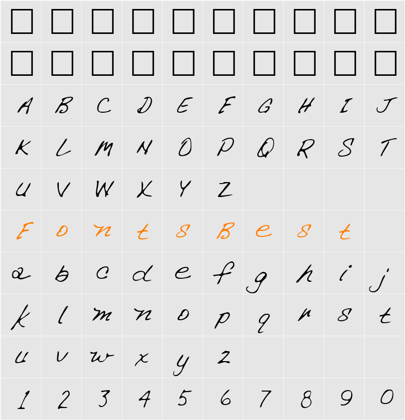 LEHN266 Character Map