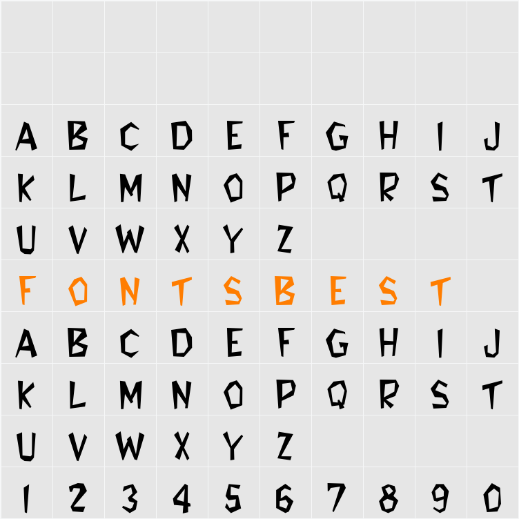 RSFlintFont Character Map