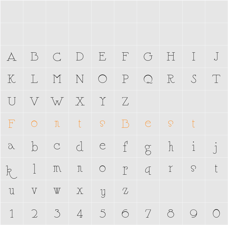 WHGSimpaticoNF Character Map
