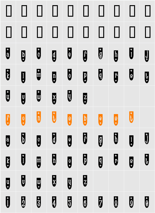 Populuxe Trink Character Map
