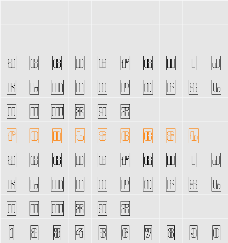 a_GladeCmOtl Character Map