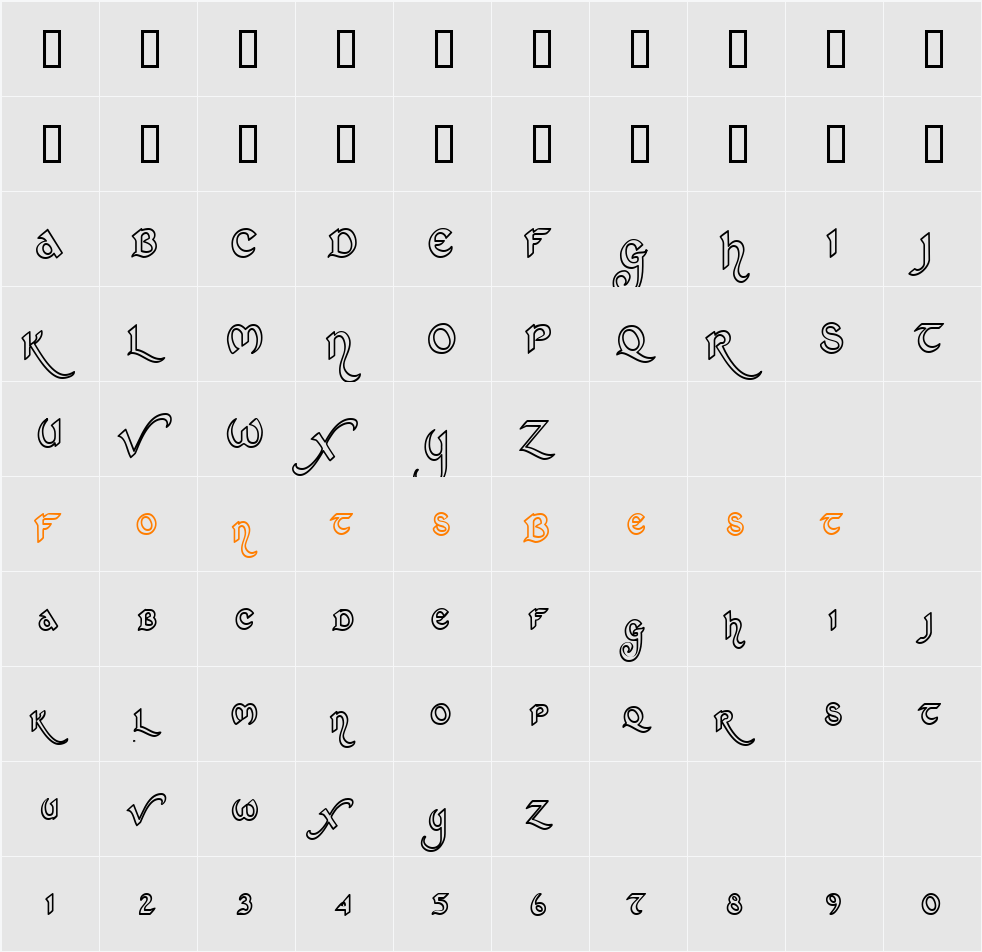 St Charles Hollow Character Map