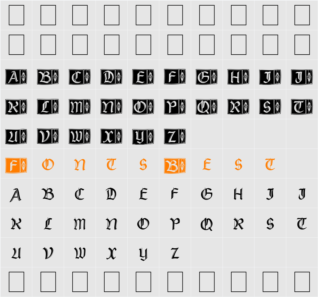 Rustick_Capitals Character Map