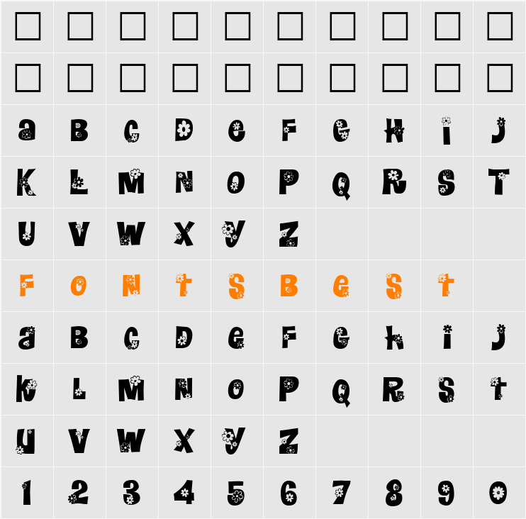 Sunflower Character Map