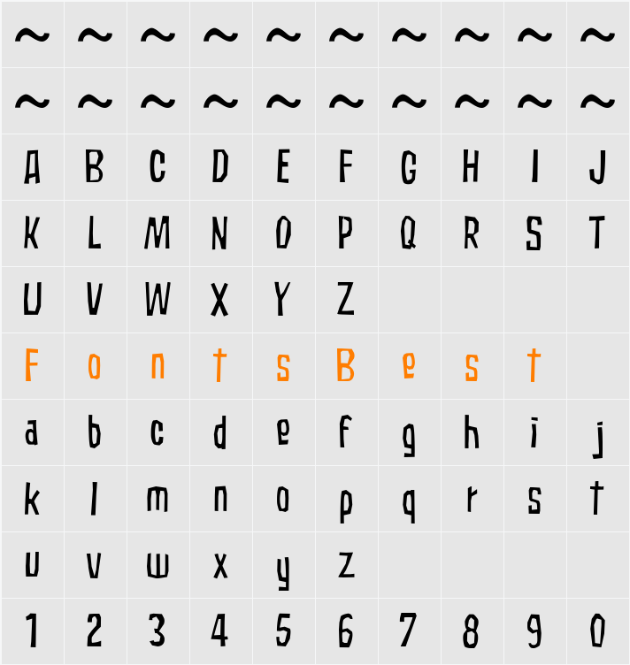 Subaccuz Character Map