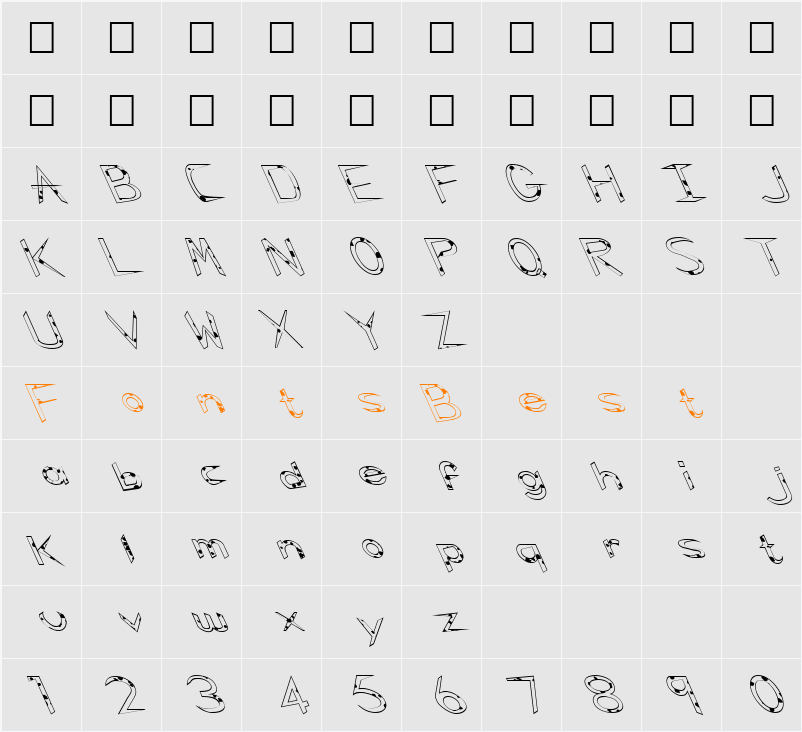 FZ HAND 5 SPOTTED LEFTY Character Map