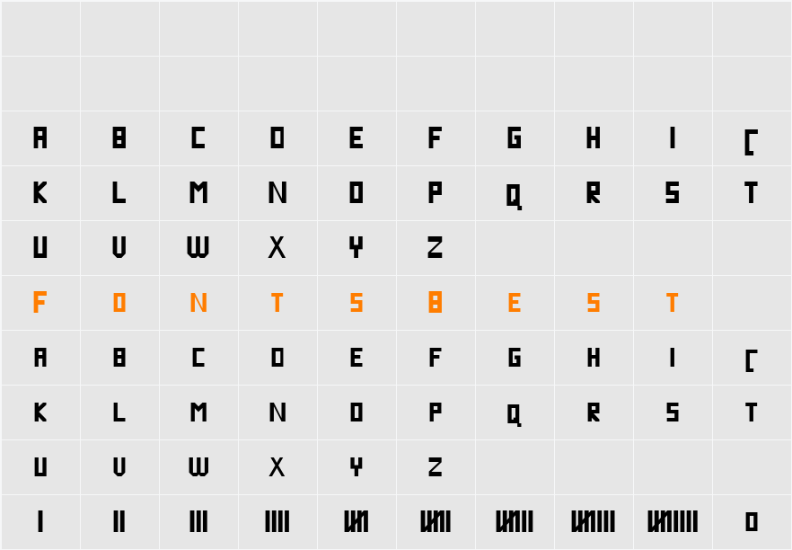 Blockline Character Map