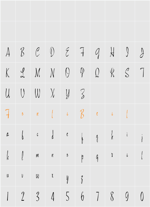 MaidstoneScript Character Map