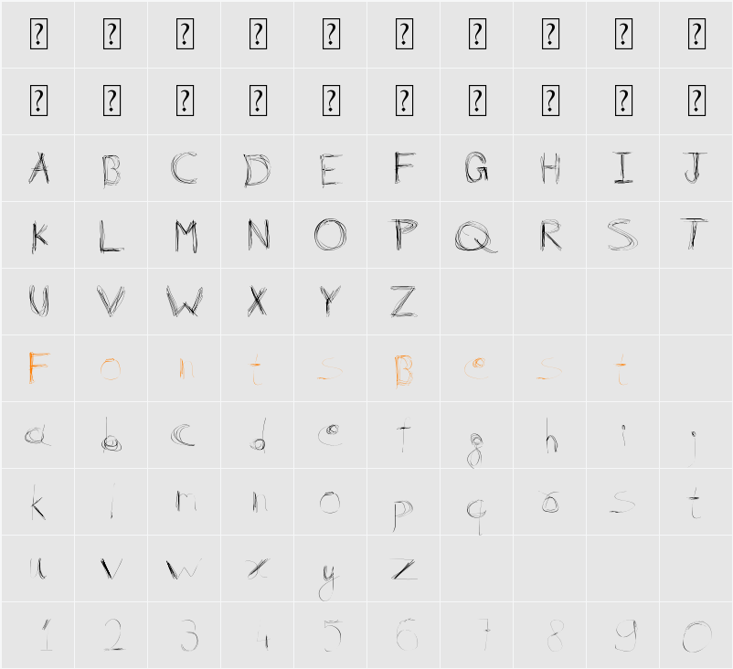 99%LineScratch Character Map