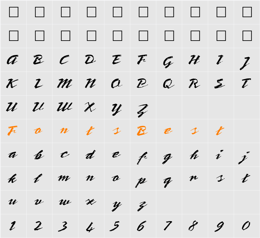 PT Quill Character Map
