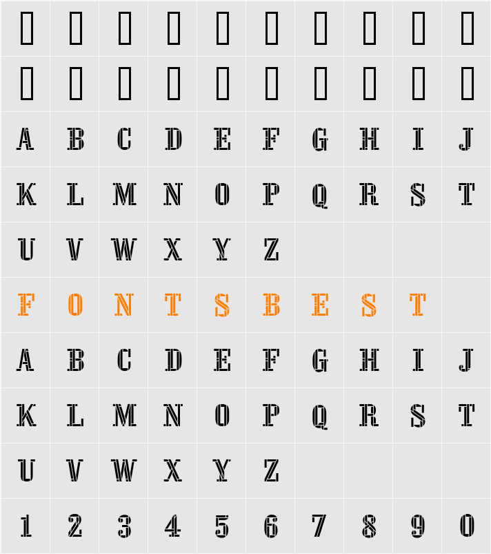 Oaktag Regular Character Map