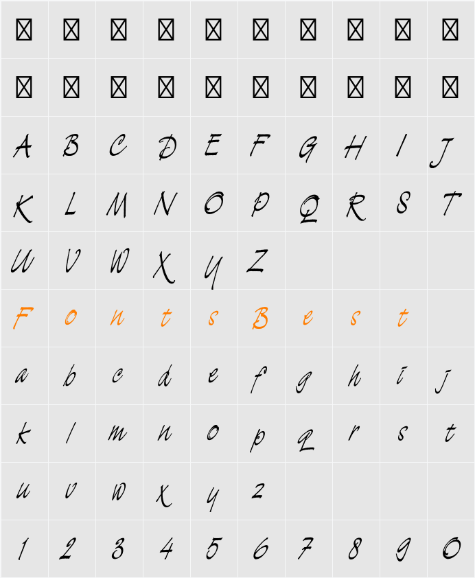 Demian Std Character Map
