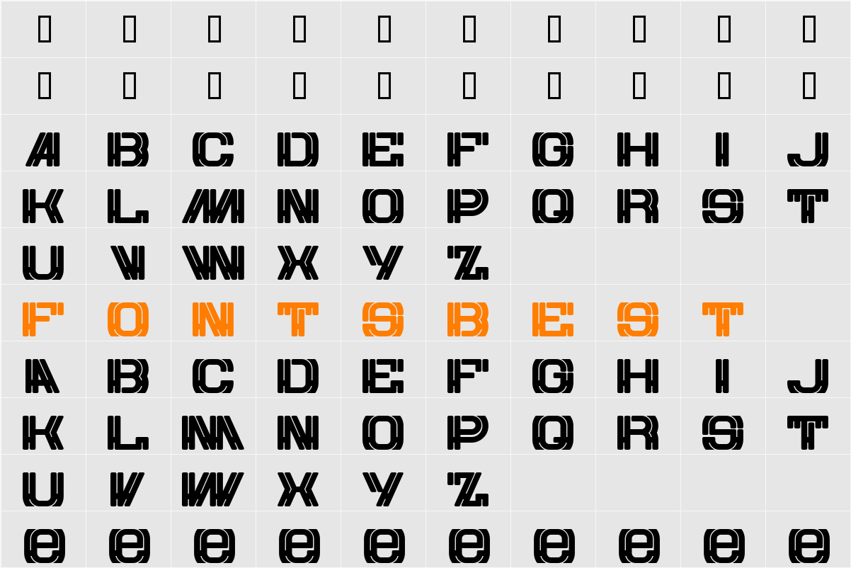 EUROW Character Map
