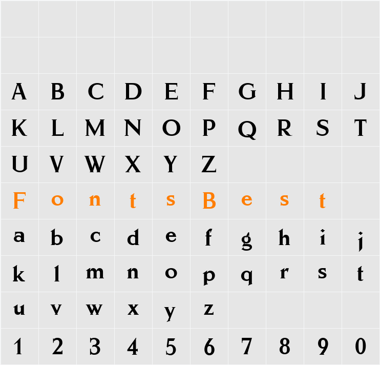 SchillerAntiquaExtraBold Character Map