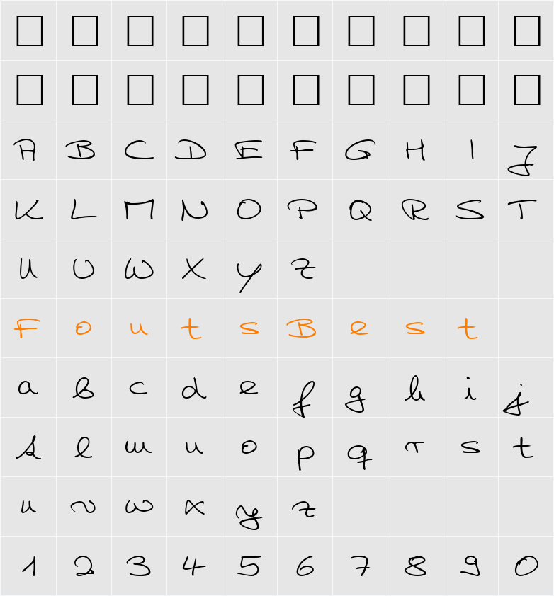 HW Hilly DB Character Map