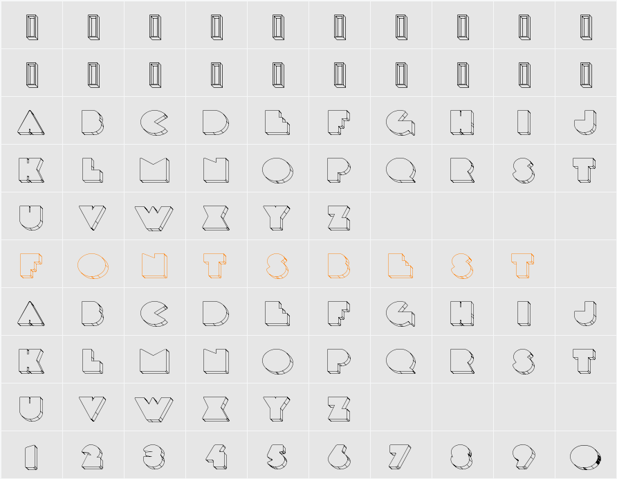 DeLargeWired Character Map