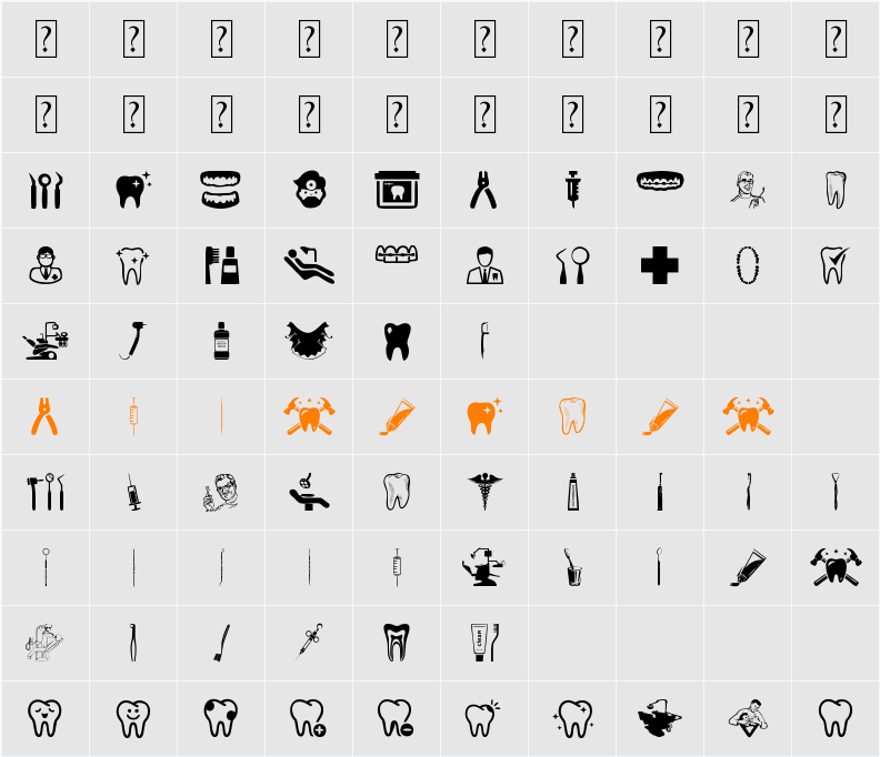 The Dentist Character Map