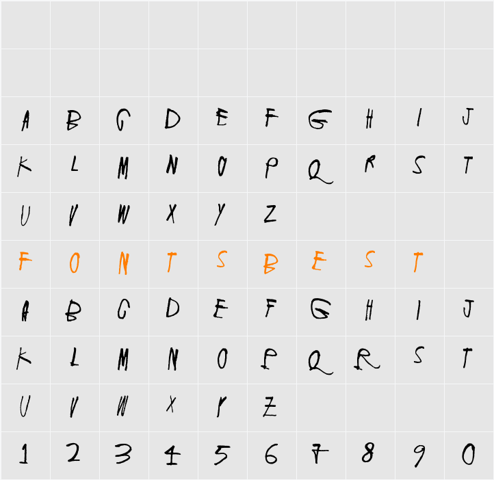 Screaming Red 2 Character Map