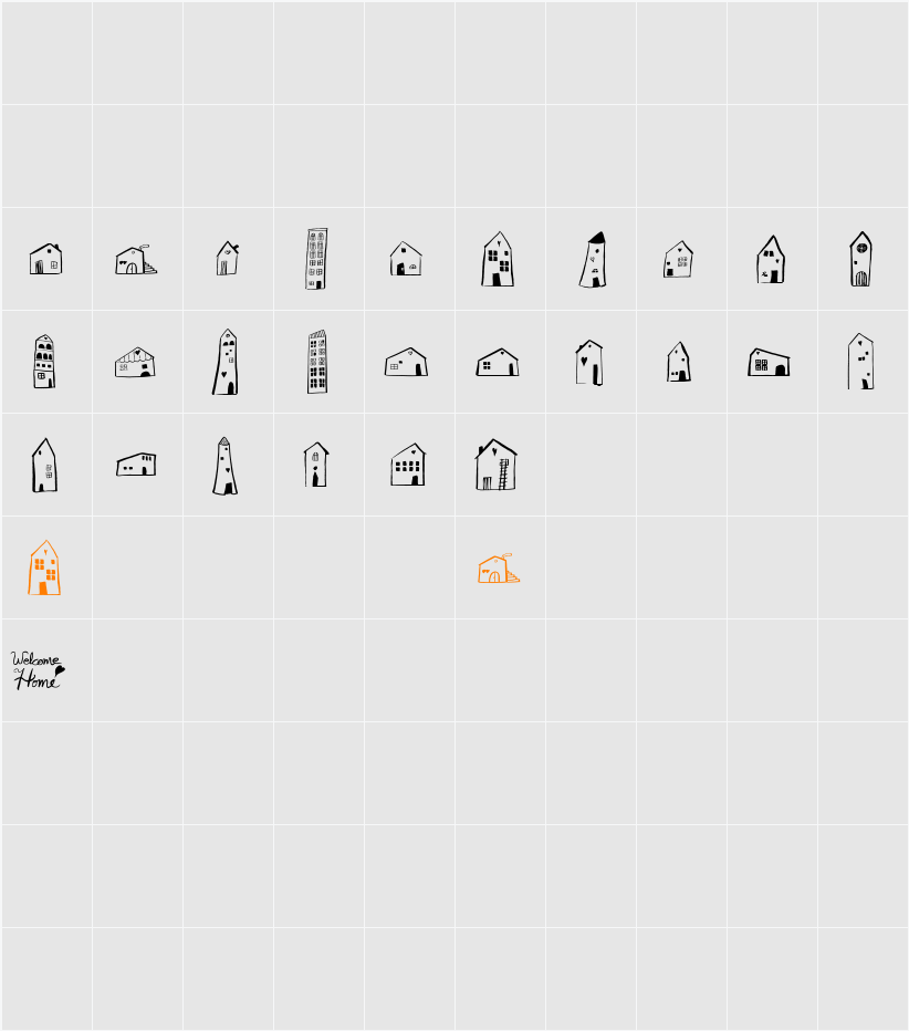 Welcome Home Character Map