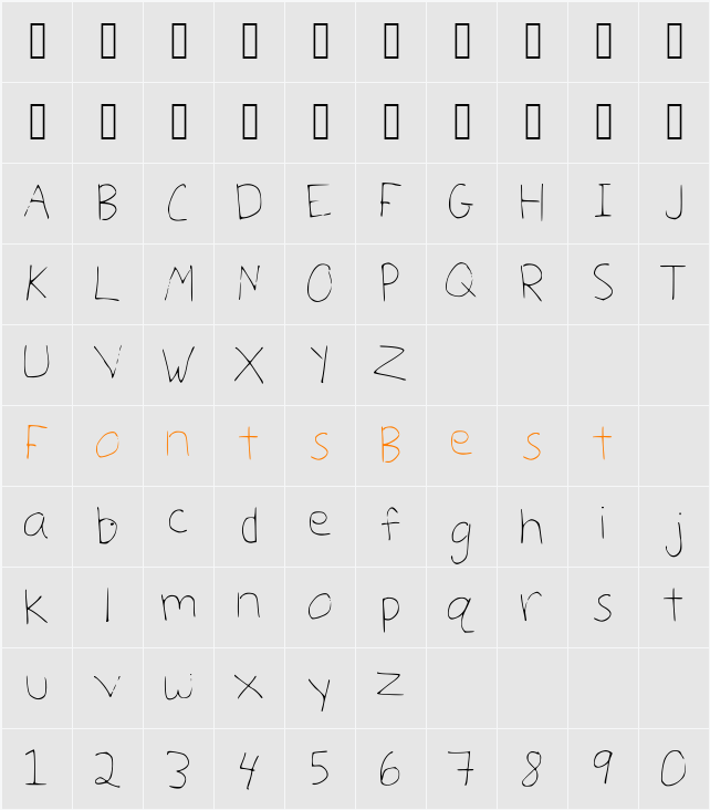 Julialicious Character Map
