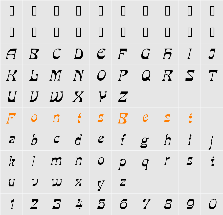 VanVeen Character Map