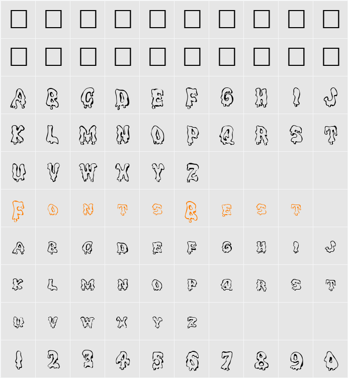 GhoulyCaps Character Map