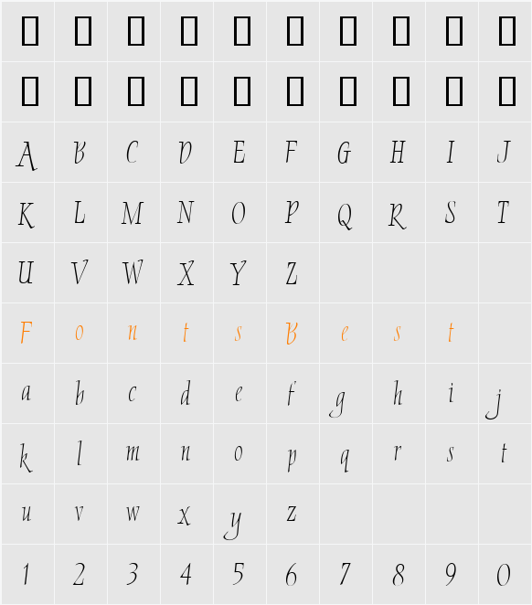 LHF David Design Character Map